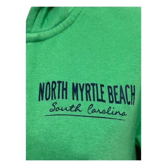 Pacific Co North Myrtle Beach Green Zip-Up Hoodie Kids Medium Kelly Green Preppy - Picture 10 of 14